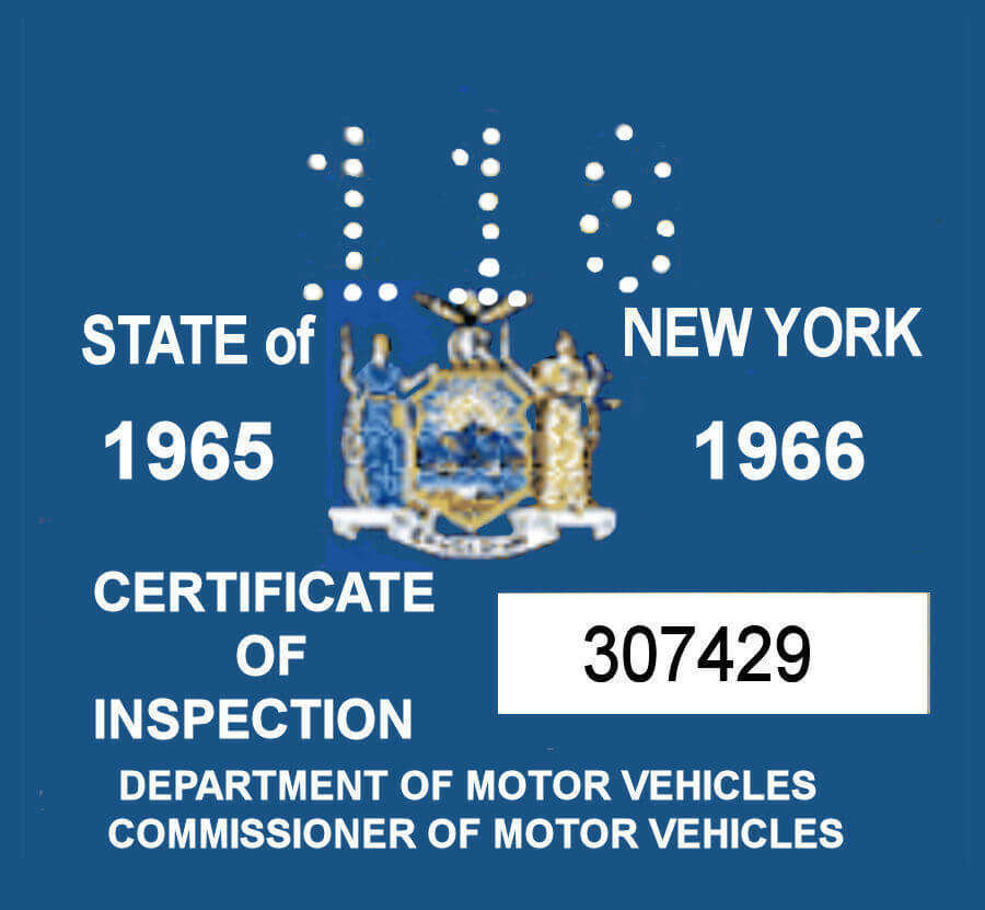 (image for) 1965-66 New York INSPECTION Sticker